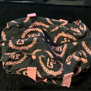 VICTORIAS SECRET PINK VS LUGGAGE WHEELIE SUITCASE &DUFFLE BAG PINK BLACK RARE